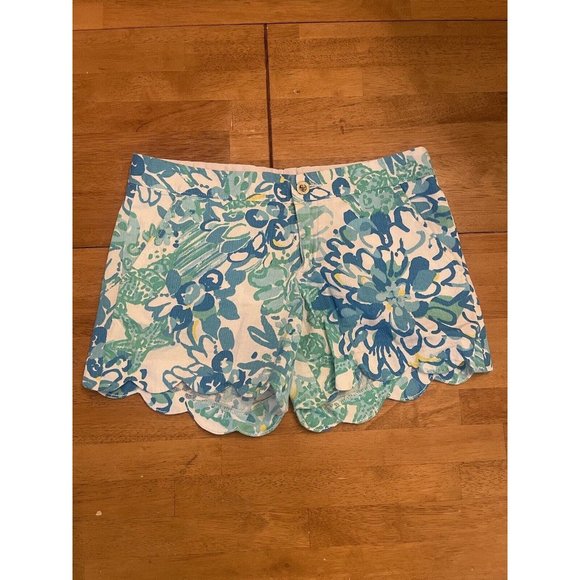 Lily Pulitzer the buttercup short womens size 2 Pinch Of Buttercup Blue - Picture 1 of 7